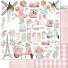 Folha para Scrapbook Dupla Face - Mon Monde Rose - SD-1179