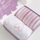 Folhas de bassinet compatíveis com MiClassic 2in1 Stationary&Rock Bassinet, (2 Pack), 100% Jersey Knit Cotton Fitted Sheets, Mild Pink Stripes e Hearts Print for Baby Girls - Biloban