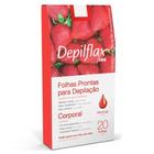 Folhas Prontas para Depilação Corporal Morango Depilflax