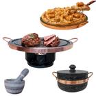 Fondue 23cm Panela 800ml Forma para Pizza 37cm Pilão Almofariz - Arte Nativa Pedras