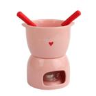 Fondue L'Amour em Cerâmica Rosa 5 Peças 300ml