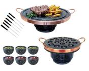 Fondue Provolera 24cm + Fondue 32cm + 6 Tigelas + 6 Garfos Curado
