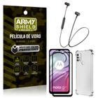 Fone Bluetooth HS-615 Moto G20 + Capinha Anti Impacto + Película 3D - Armyshield