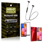 Fone Bluetooth HS-615 Samsung A20S + Capinha Anti Impacto + Película 3D - Armyshield