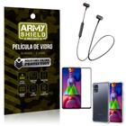 Fone Bluetooth HS-615 Samsung M51 + Capinha Anti Impacto + Película 3D - Armyshield