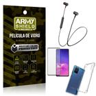 Fone Bluetooth HS-615 Samsung S10 Lite + Capinha Anti Impacto + Película 3D - Armyshield