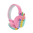 Fone De Ouvido Bluetooth Arco Infantil Unicórnio Pop It Usb