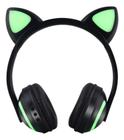 Fone de Ouvido Bluetooth de Gatinho - Preto