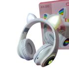 Fone de Ouvido Bluetooth Headphone Led Light Gatinho Anime c/ Selo Anatel Para Menina Menino