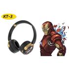 Fone de ouvido Bluetooth KT-3 Desenho animado Marvel/Homem-Aranha/Homem de Ferro