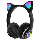 Fone de Ouvido Bluetooth Orelha de Gatinho LED RGB Presente Crianças Infantil - Kapbom