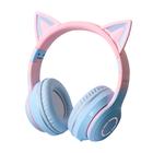 Fone de Ouvido Gatinho Fox Sem Fio Com Led Orelha Gato Dobrável Infantil  Microfone H'Maston - Roxo