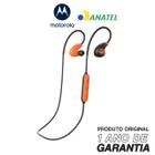 Fone De Ouvido Bluetooth Original Motorola Verveloop 2 Plus Microfone e Anti Ruído Preto e Laranja