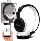 Fone de Ouvido Bluetooth Shutt Basic Sem Fio Entrada P2 SD Rádio FM MP3 Preto Com Branco