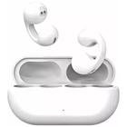 Fone de ouvido com clipe de orelha, sem fio Bluetooth 5.3, esportivo, microfone e ganchos de carregamento, branco