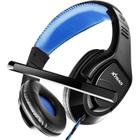 Fone De Ouvido Gamer Com Microfone Headphone Para Celular E Computador Azul