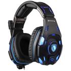 Fone de Ouvido Gamer Sades Knight Pro Áudio com Tecnologia Bongiovi DPS - Preto/Azul