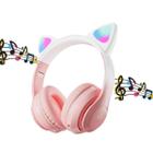 Fone De Ouvido Gatinho Bluetooth Infantil com Luzes Coloridas