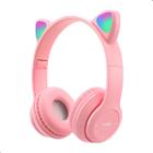 Fone De Ouvido Gatinho Bluetooth Infantil Led Rgb Headset Criança P2 Sem Fio - X-CELL