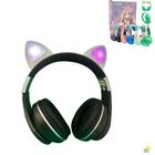 Fone De Ouvido Gatinho Bluetooth Rosa Led Feminina Infantil