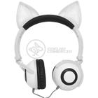 Fone De Ouvido Gatinho Fox Fio C/ Led Infantil Branco - SMART BRACELET