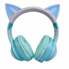 Fone de ouvido gatinho orelha gato carinha sem fio colorido Bluetooth Led - Finabella Shop