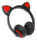 Fone De Ouvido Headphone Gato Gatinho Luzes Led Microfone