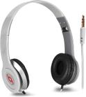 Fone De Ouvido Headphone Headset com Fio e Microfone Branco Celular Trabalho Game Reunião Jogar Caminhada Musica