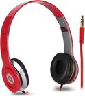 Fone De Ouvido Headphone Headset com Fio e Microfone Vermelho Celular Trabalho Game Reunião Jogar Caminhada