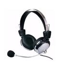 Fone De Ouvido Headphone Preto E Prata Headset Lan House