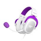 Fone De Ouvido Headset Gamer Havit H2002d Branco e Roxo Com Cancelamento de Ruído Pc, Ps4, Xbox One, Ipad e Computador Portátil.