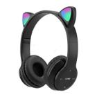 Fone De Ouvido Headset Gamer Preto Led Gatinho Pc Cel - KTS