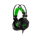 Fone de Ouvido Headset Gamer Swan Controle de Volume Black Green Warrior