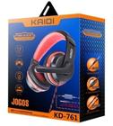 Fone De Ouvido Headset P2 Kaidi Gamer Kd761 - Vermelho e Preto