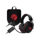 Fone De Ouvido Jogos Krab Bloodstone Kbgh50 Com 3.5 Mm Para Pc Preto Vermelho