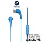 Fone De Ouvido Original Motorola Earbuds 2-S com Microfone Conexão P2 - Azul