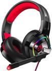 Fone de ouvido para jogos Z66 - microfone com isolamento de ruído, RGB, vermelho