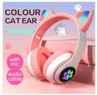 Fone Gatinho Sem Fio Led Bluetooth Infantil Orelha Gato Cat Cor da luz  Preto - IMP - Fone de Ouvido Bluetooth - Magazine Luiza