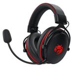 Fone Headset Gamer Quanta Krab Bloodstone KBGH50 7.1 Virtual / Driver 53MM / Microfone Removivel - Preto e Vermelho