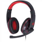 Fone headset gamer vx gaming v blade ii p2 estereo com microfone retratil e ajuste de haste - preto com vermelho
