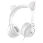 Fone Headset Kitty Ear - Orelha De Gato Branco Com Microfone