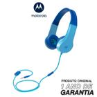 Fone Motorola Infantil Original Anti Ruido Moto Kids Jr 200 entrada P2 extra Azul