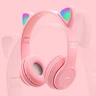 Fone Orelha De Gatinho Gato Headphone Bluetooth Led Sem Fio Com Microfone