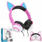 Fone Ouvido Headphone Bluetooth Sem Fio Estéreo Orelha Gato Led Infantil P2  Exbom HF-C240BT - BEST SALE SHOP