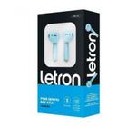 Fone sem fio box azul estereo earbuds case carregador bluetooth letron 74467