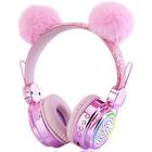 Fones de ouvido Bluetooth para crianças LED Light-Up Pink