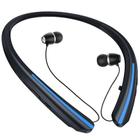 Fones de ouvido Bluetooth sem fio com fita de pescoço ZIQOPGD com microfone preto e azul