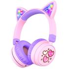 Fones de ouvido Bluetooth sem fio para crianças iClever Light Up Cat Ear