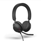 Fones de ouvido com fio Jabra Evolve2 40 UC, USB-A, estéreo, pretos fone de ouvido teletrabalho para chamadas e música, conforto aprimorado durante todo o dia, fones de ouvido com cancelamento passivo de ruído, otimizado para UC com conexão USB-A