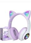 Fones De Ouvido Gato Cat Led RGB Luz de Fundo Sem Fio Bluetooth 5.3 TF FM Stereo